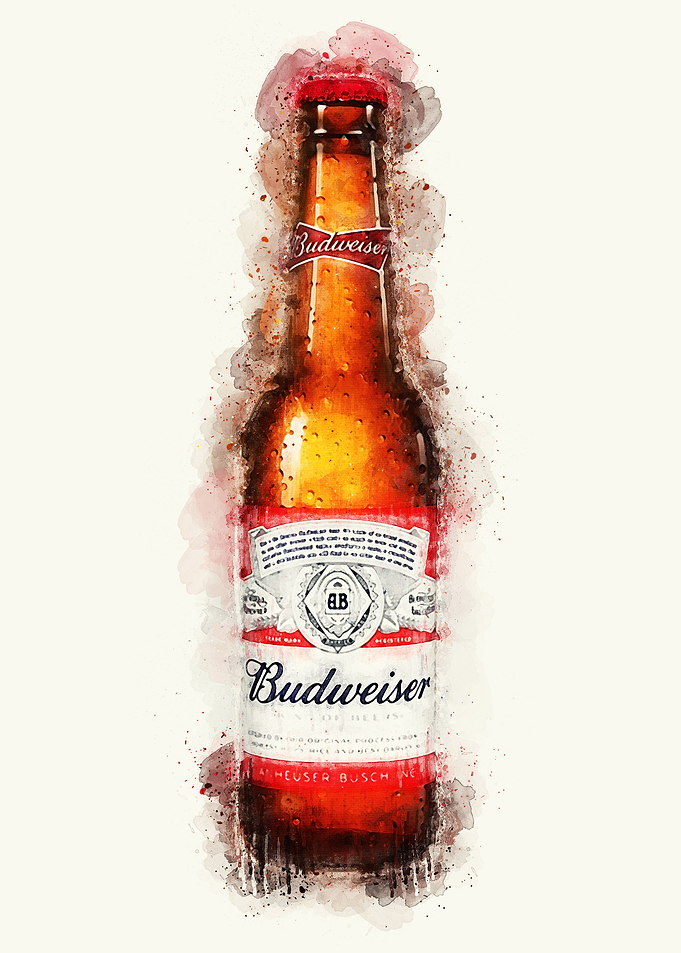 Watercolor Cerveja Budweis