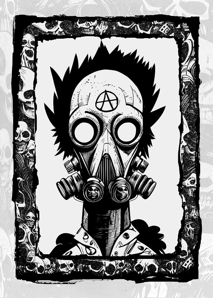 Gasmask Punk Skulls