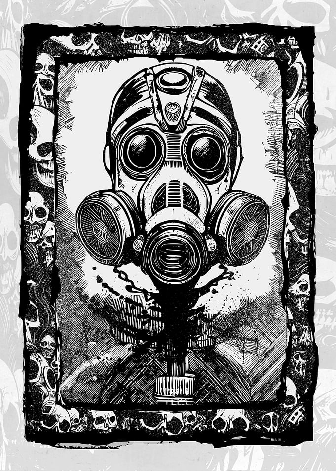 Gasmask Punk Skulls