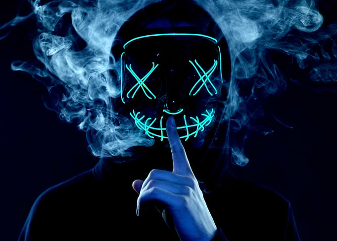 Neon man in Black