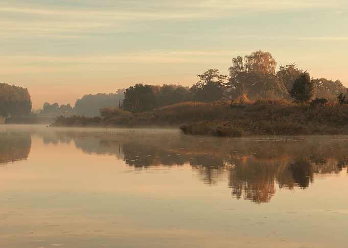 Reflection, river, view