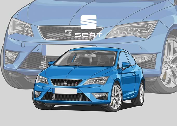 seat leon fr blue