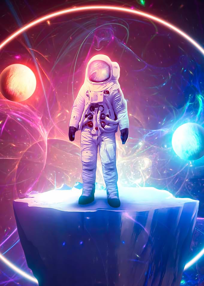 Astronaut Galaxy Planets