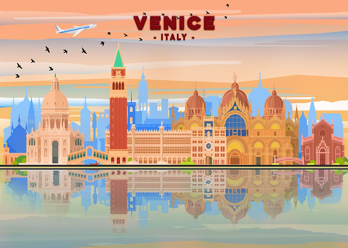 Skyline in Venice Italy