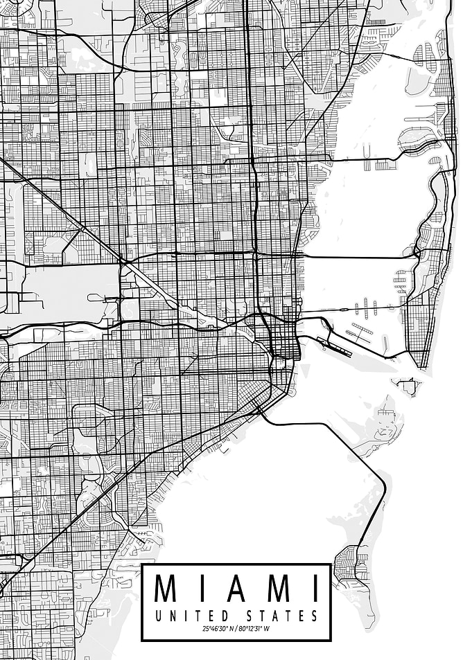Miami City Map Light