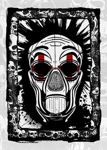 Gasmask Punk Skulls