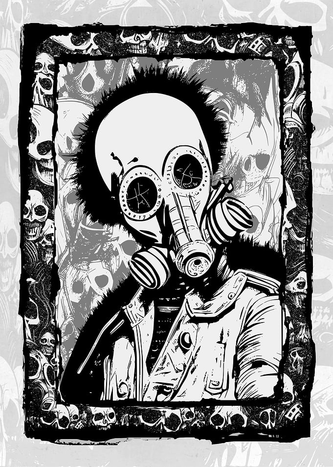 Gasmask Punk Skulls