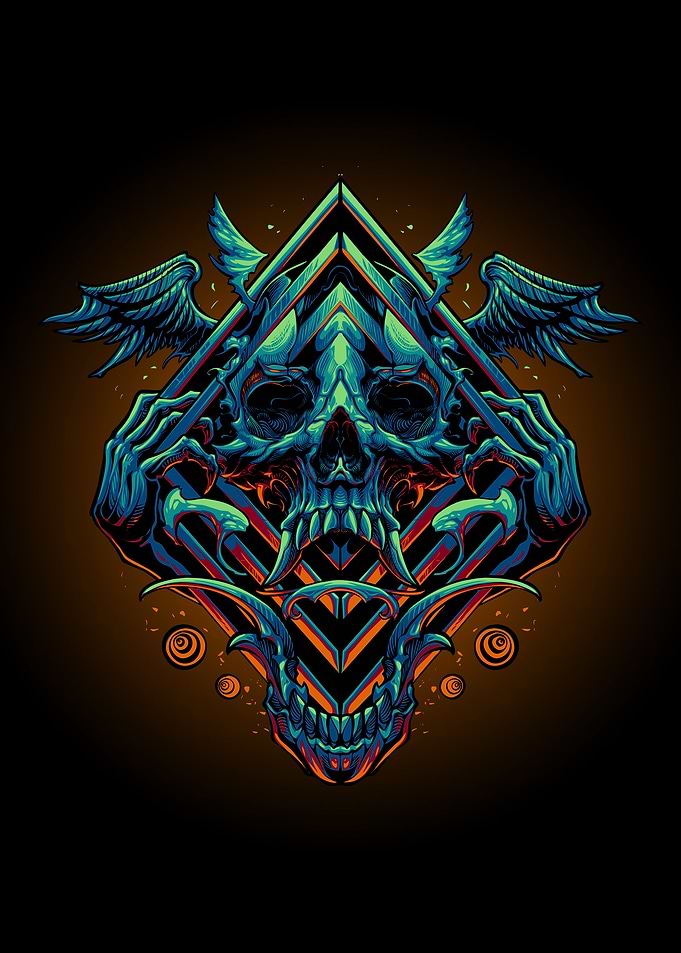 The dark skull head