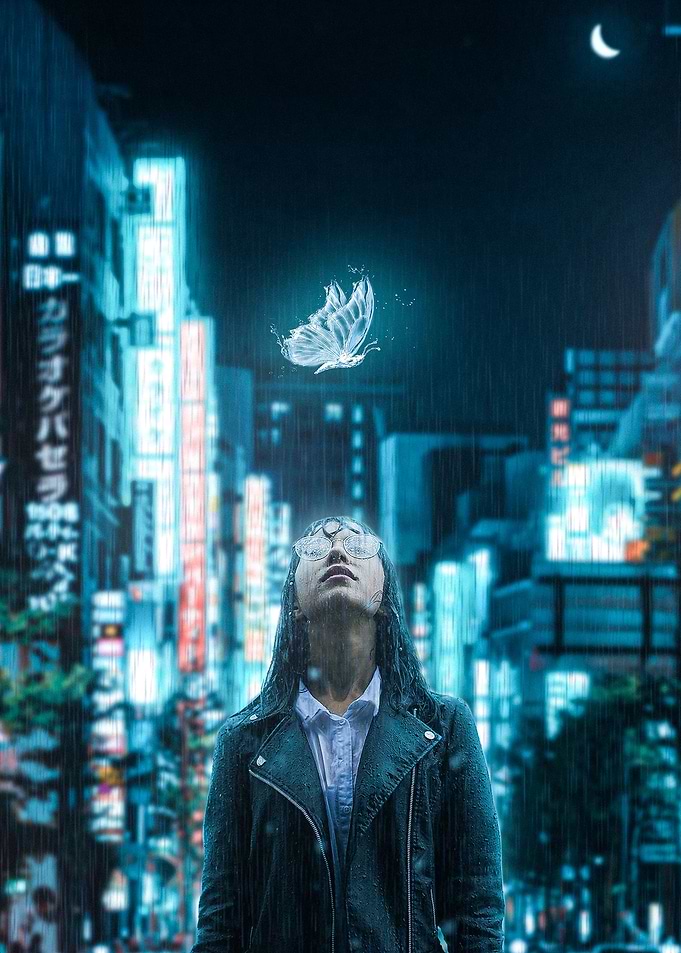 Girl in the rain