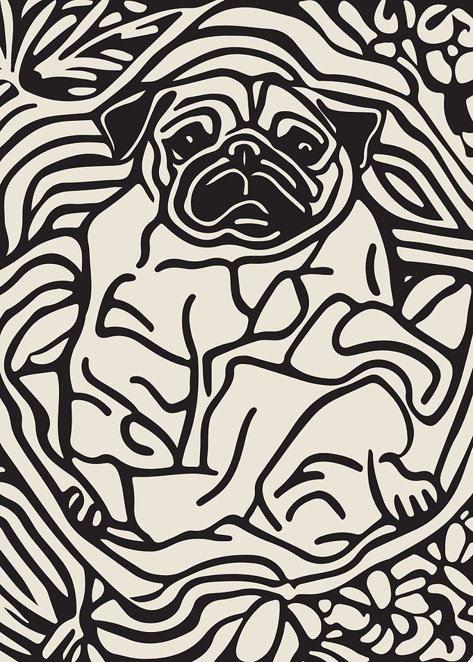 Pug Monk Poster