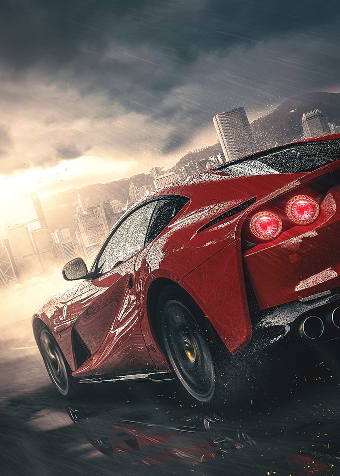 Ferrari in the Rain