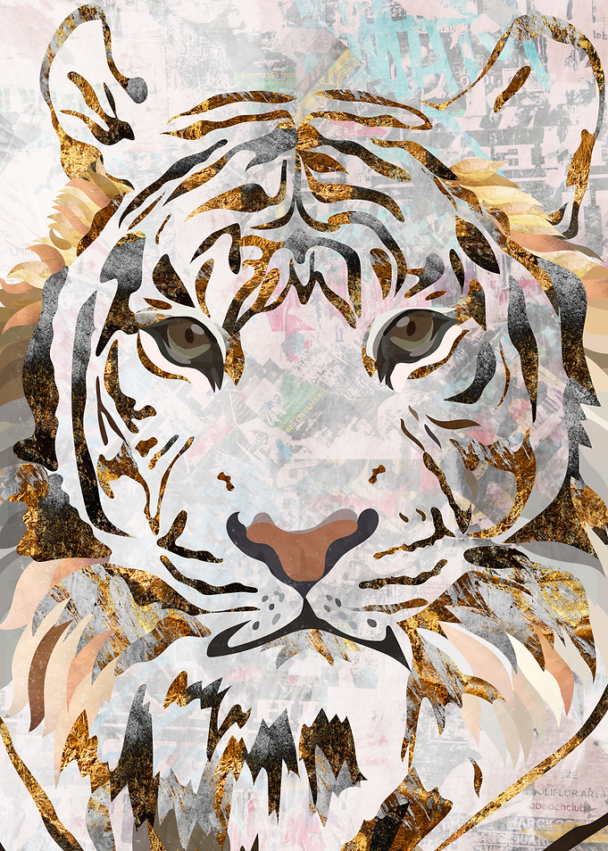 Grunge Graffiti Tiger