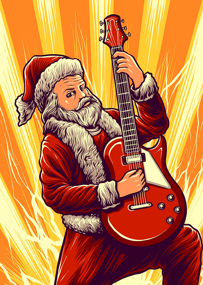 The guitarist Santa Claus