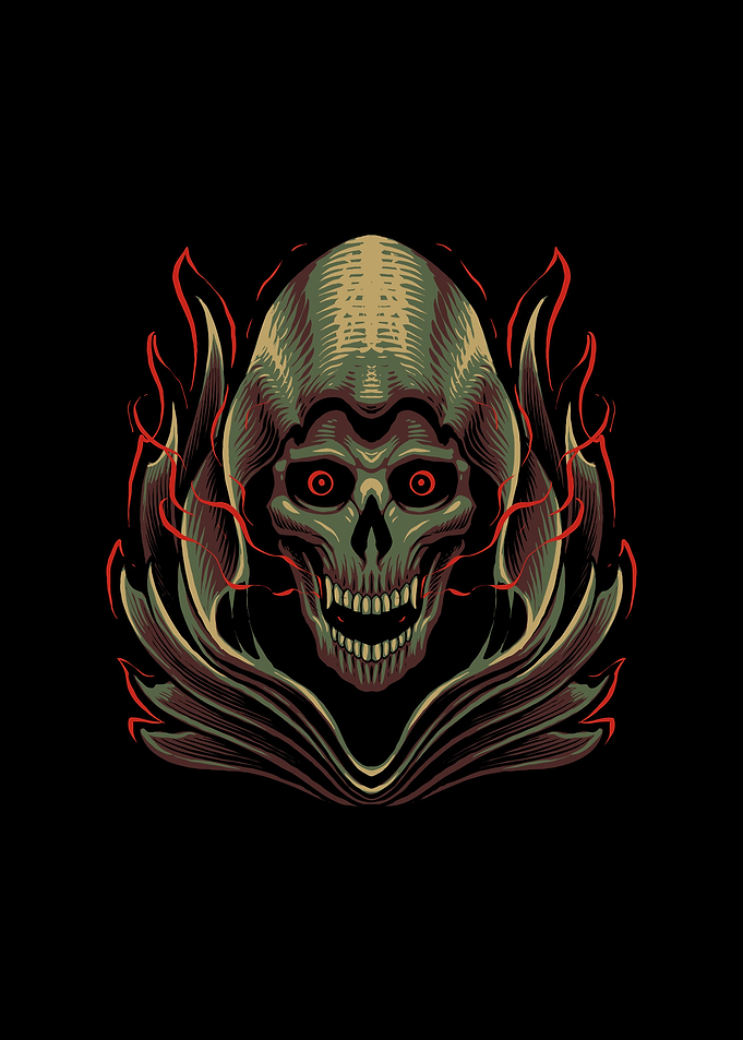 The grim reaper skull head