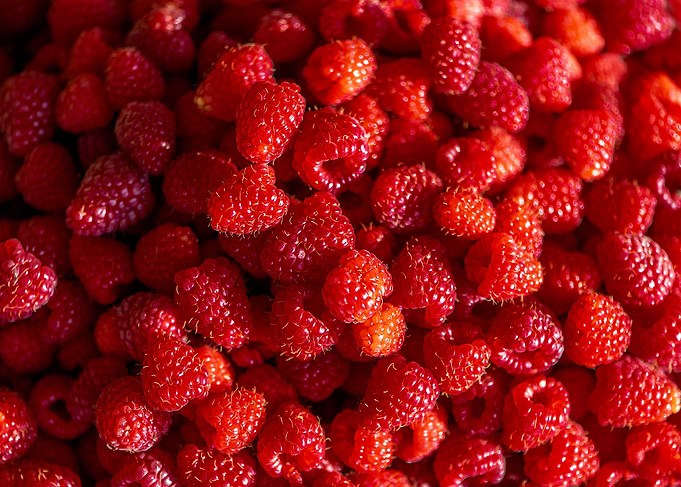 Red raspberries full frame