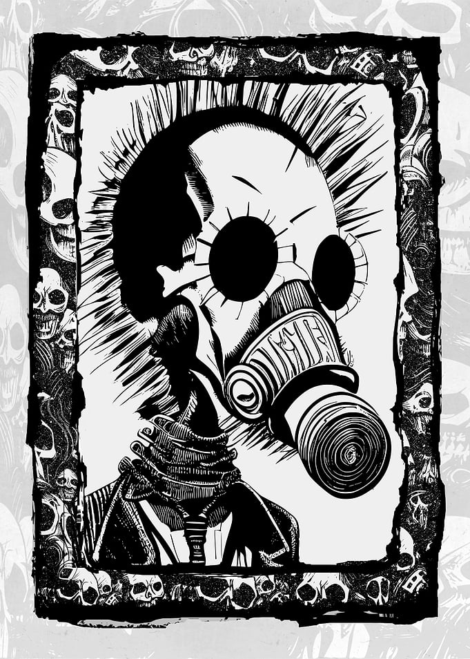 Gasmask Punk Skulls