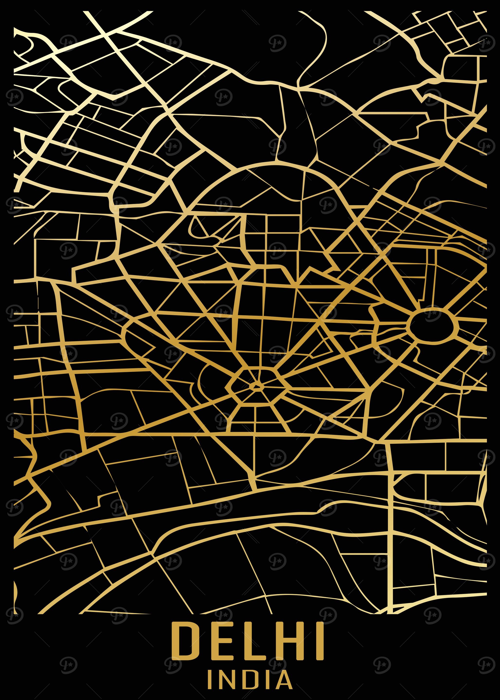 Delhi India City Map