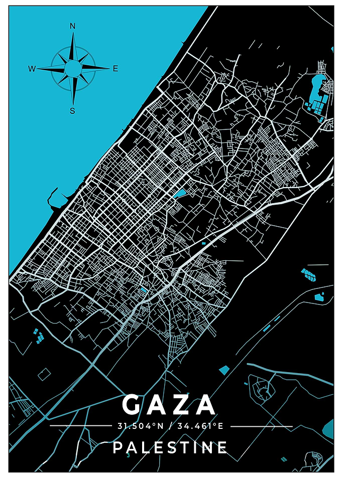 Premium Gaza Palestine Map