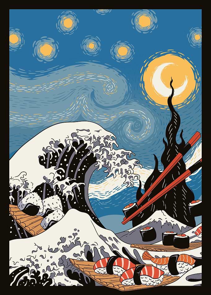 Starry Night with Sushi