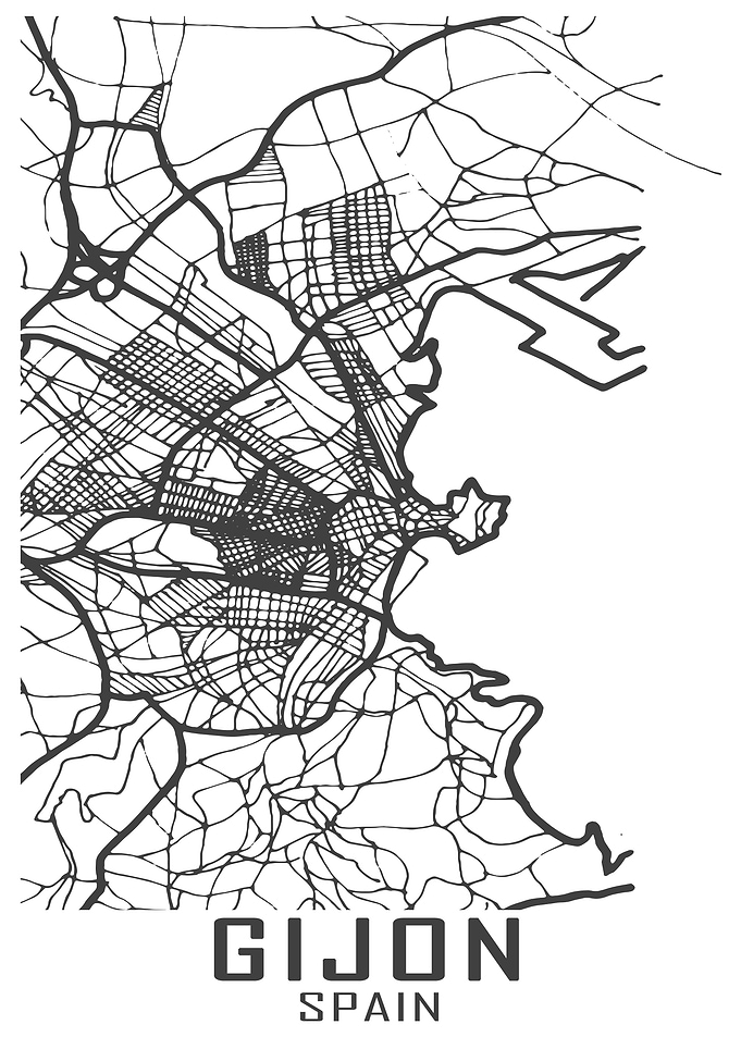 Gijon Spain City Map