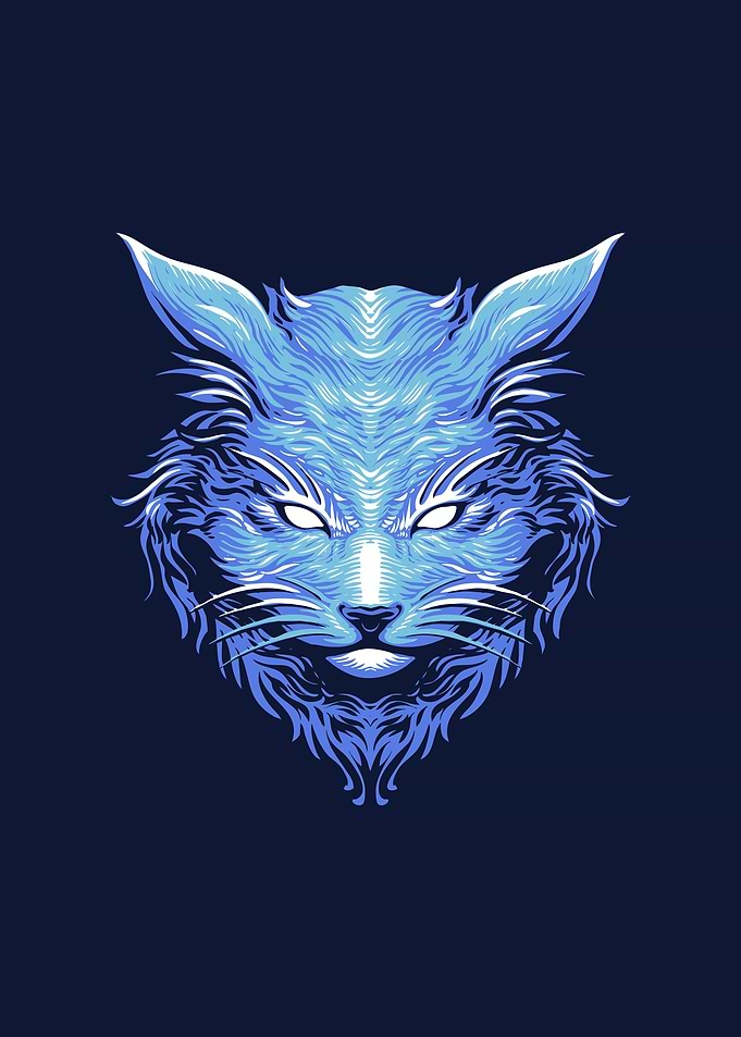 Blue cat head