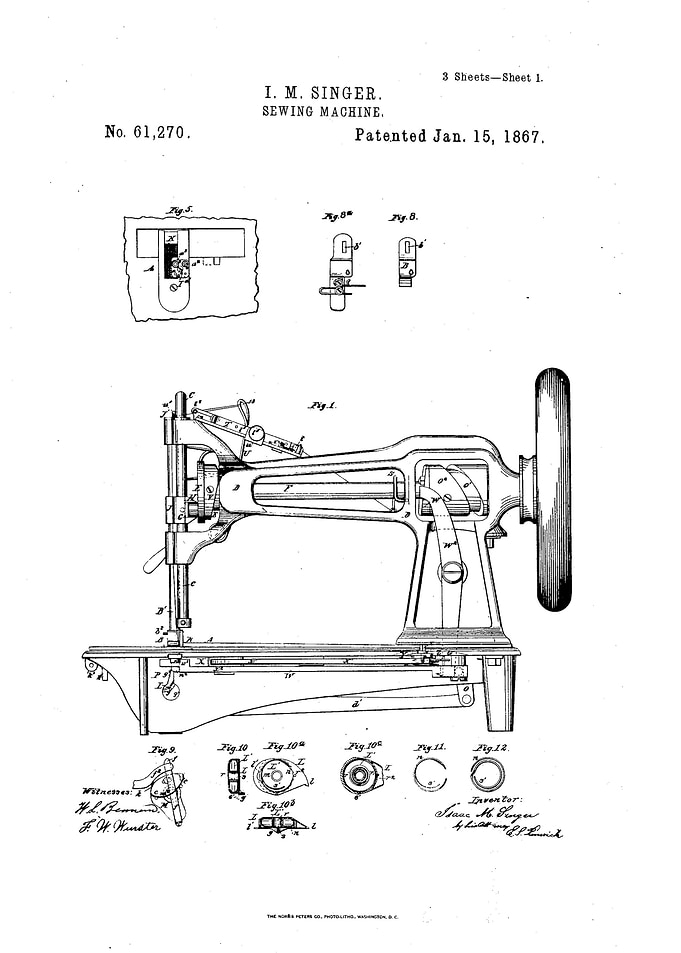 Sewing Machine Patent