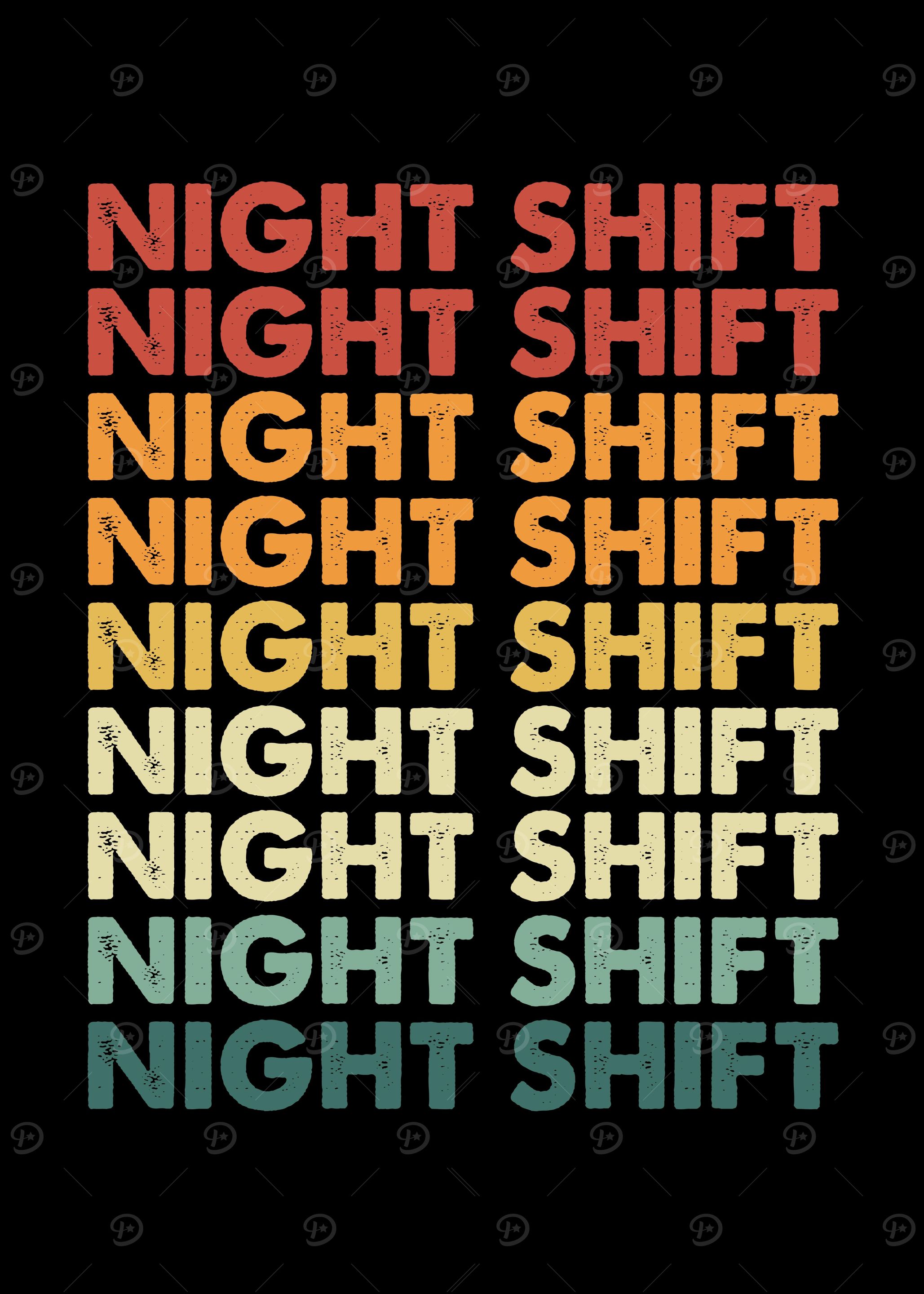 Colorful night shift retro