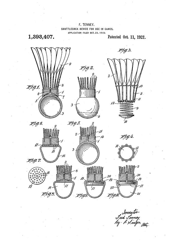 Retro Shuttlecock Patent