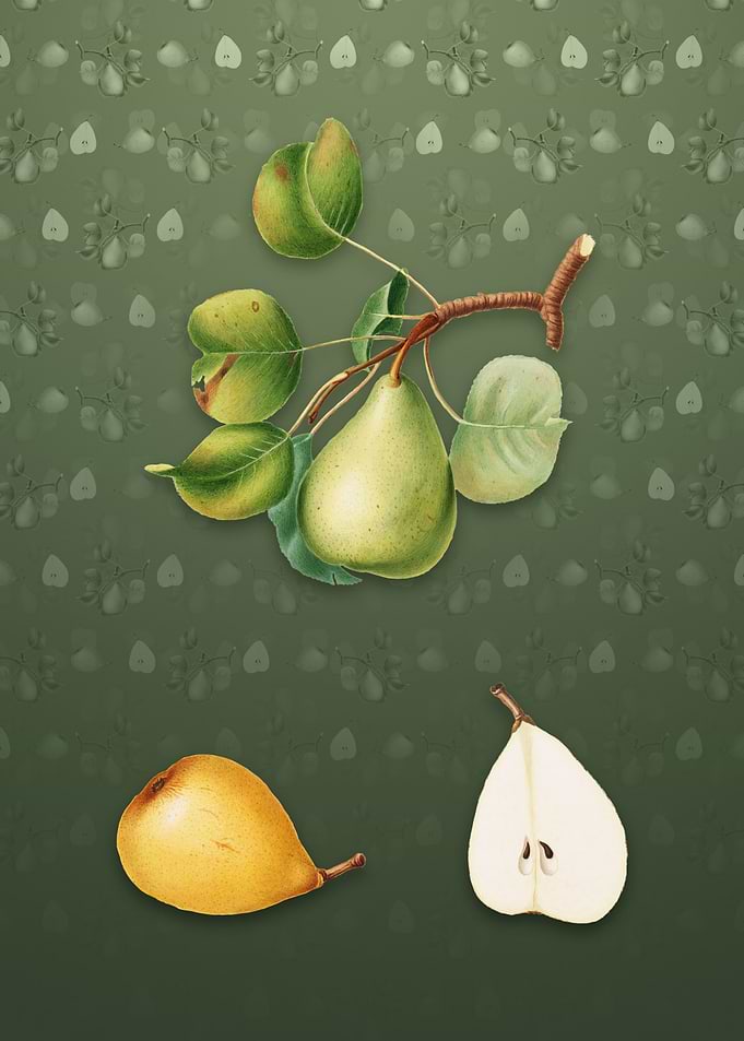 Pear on Lunar Green