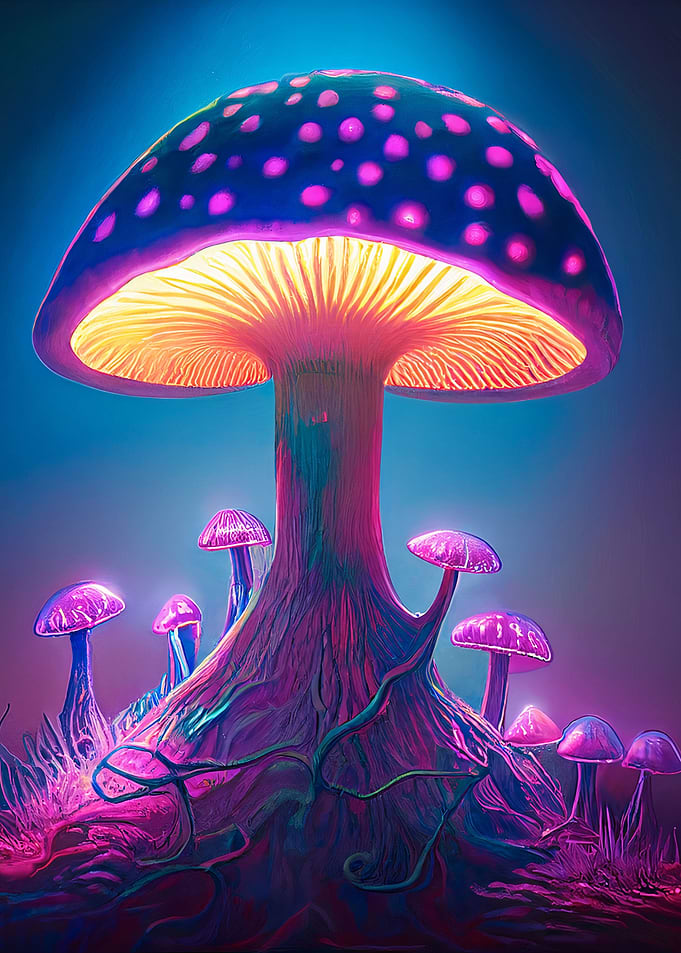Purple magic mushroom