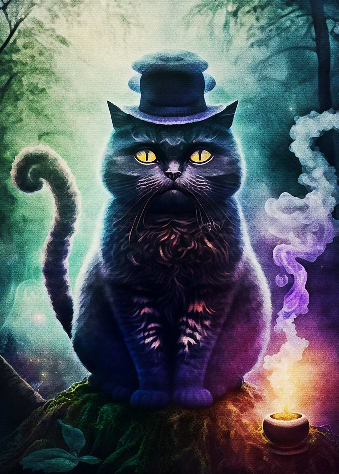 mystic forest cat