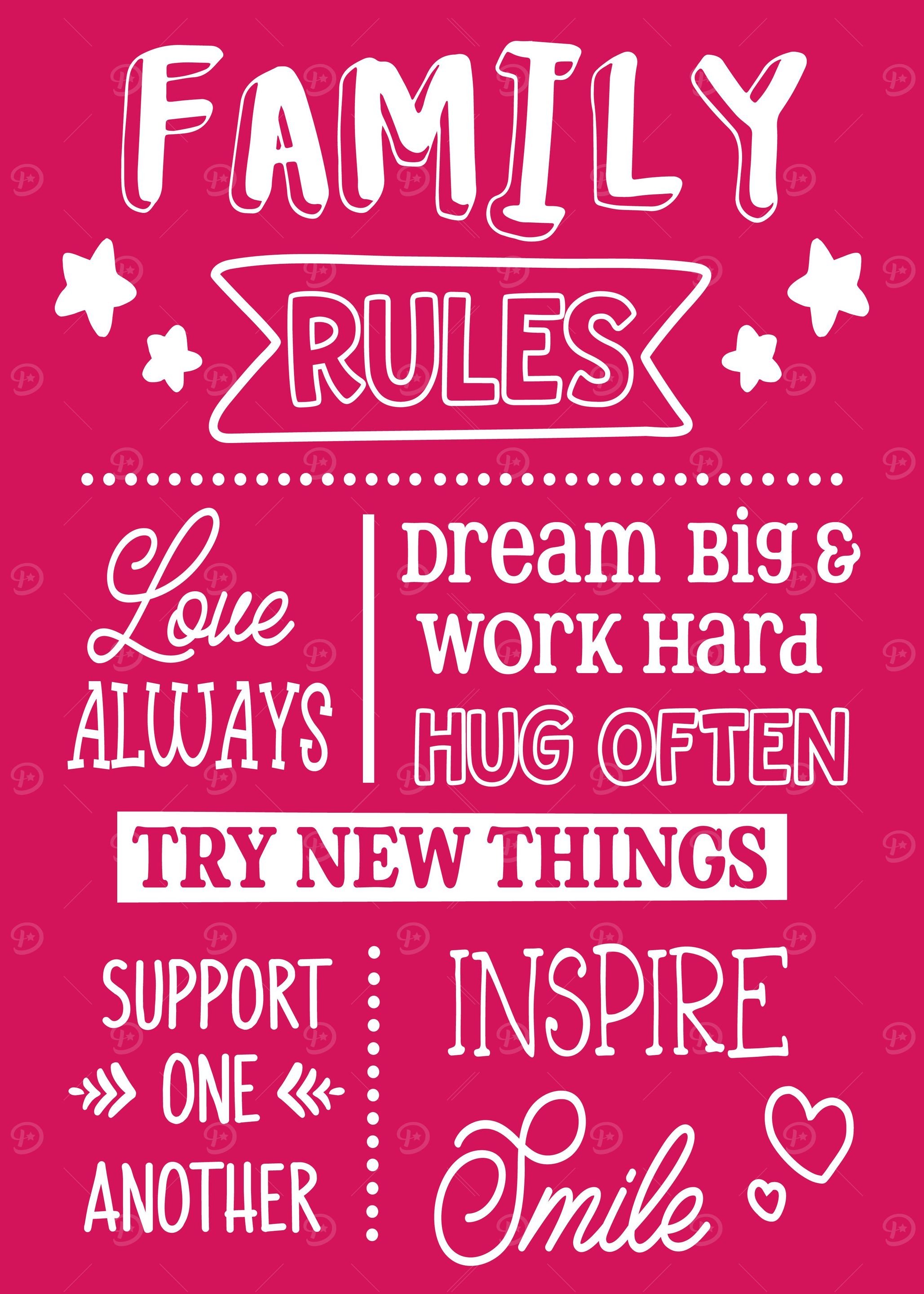 Family Rules Red White
