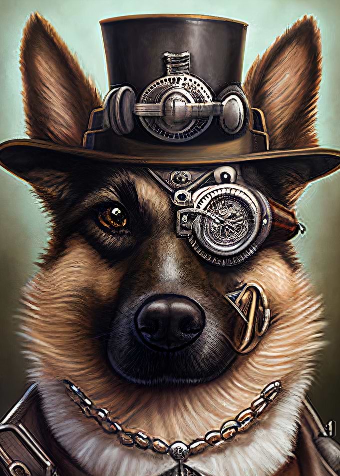 steampunk German Shepherd