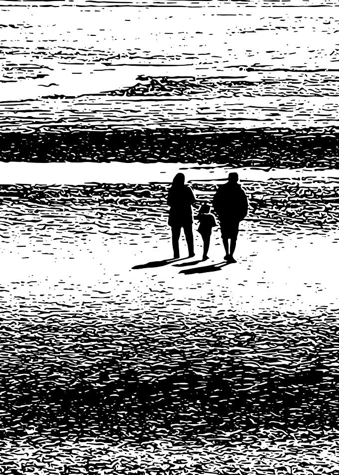 B AND W BEACH COUPLE 3