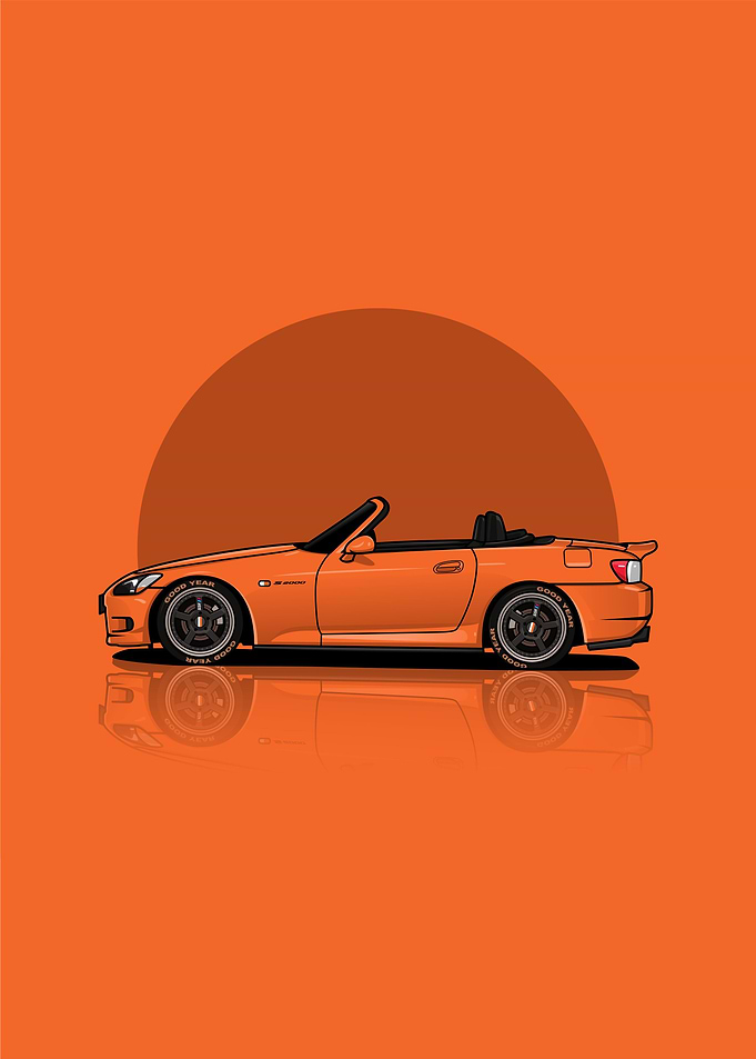 Art Car honda s2000 Orange