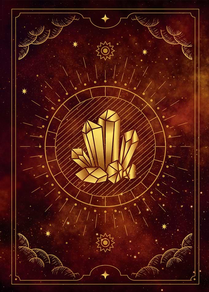 tarot card crystal rock