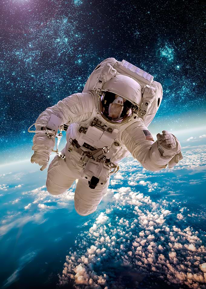 Astronaut Flying On Earth