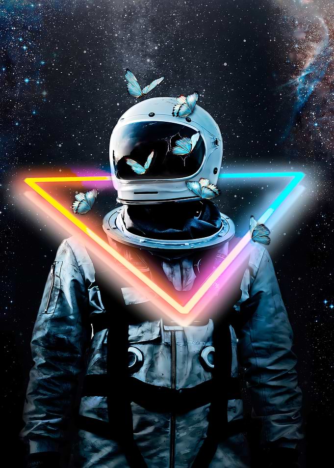 Neon Astronaut Butterfly