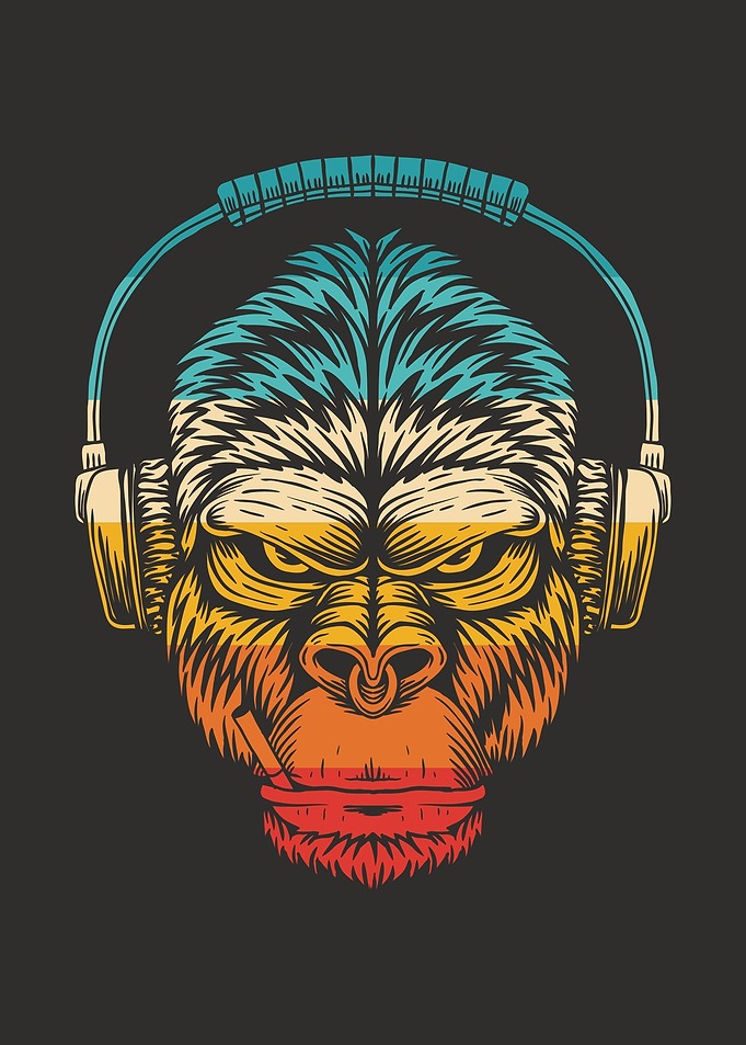 Retro DJ Monkey The Gang