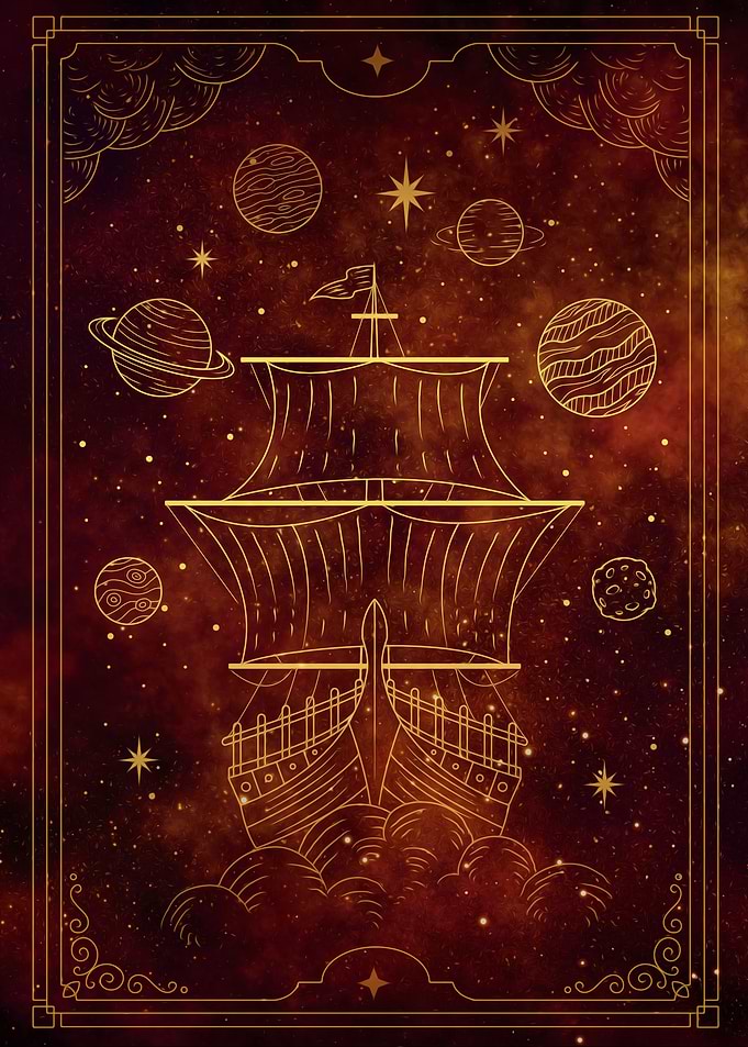 Vintage ship in Space