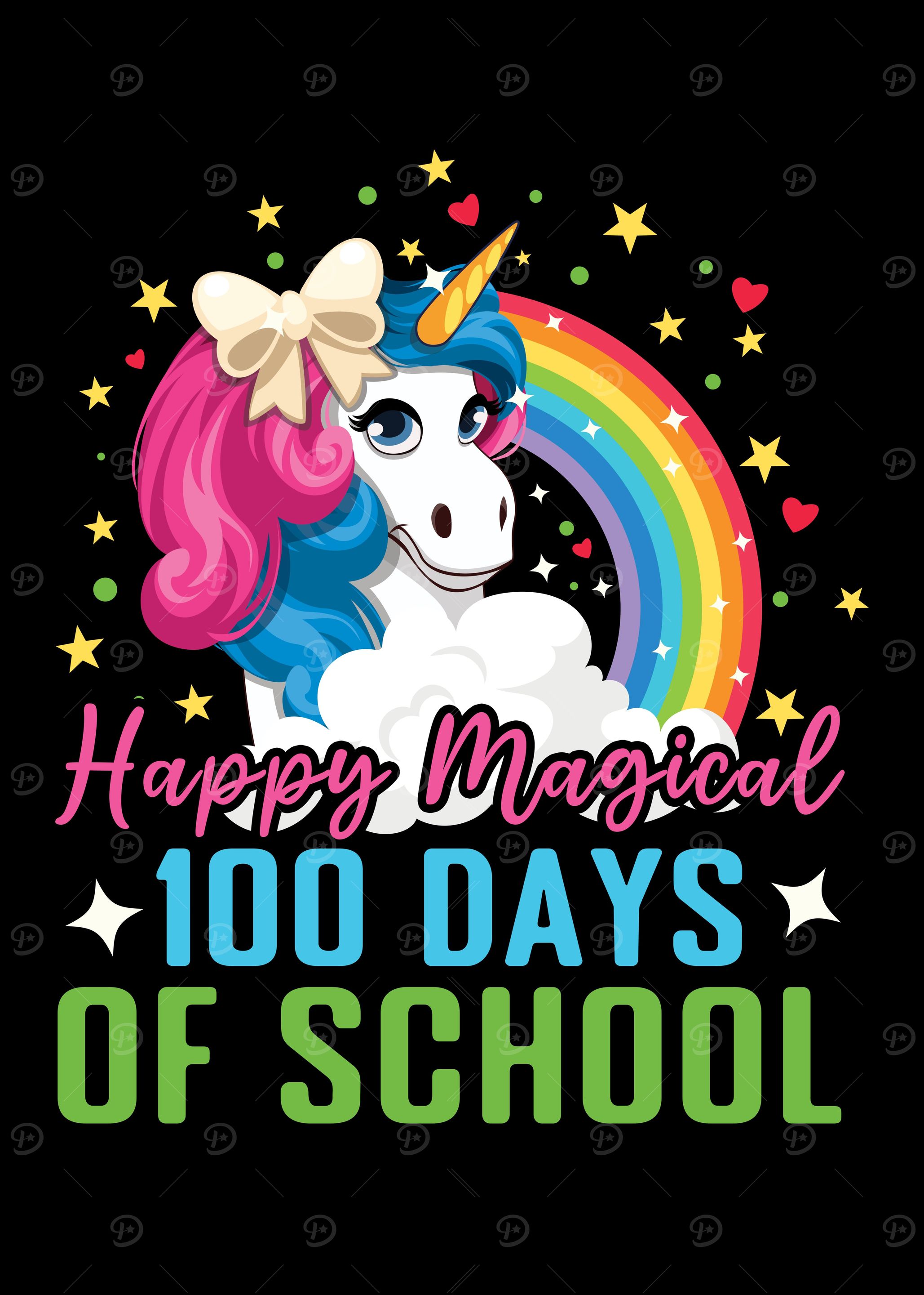 100th Day Unicorn Happy