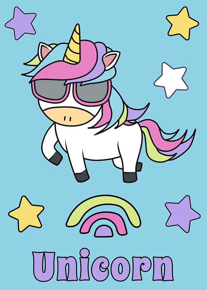 Cute Unicorn Horse