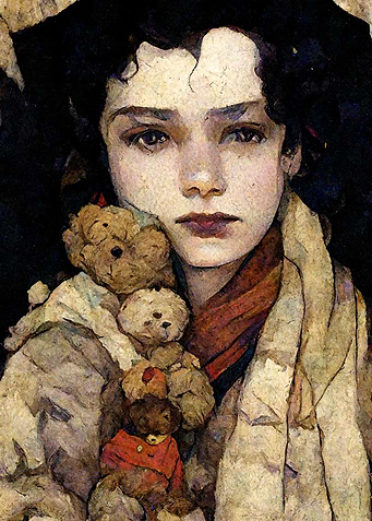 A winter teddy bear