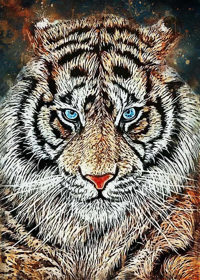 Splatter Tiger Face