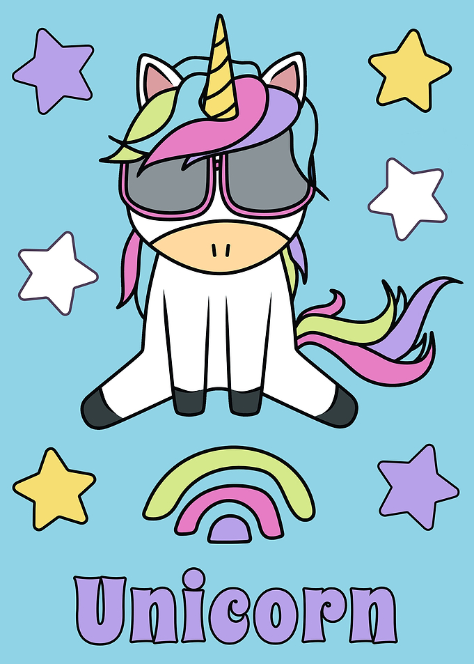 Cute Unicorn Horse