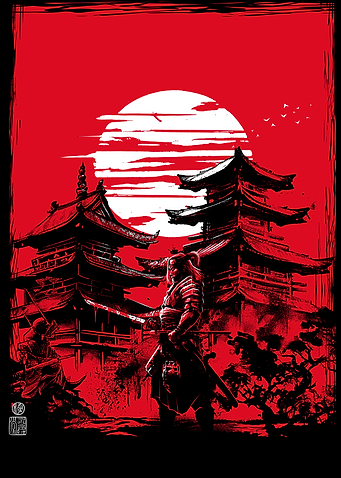 Samurai warrior in feudal