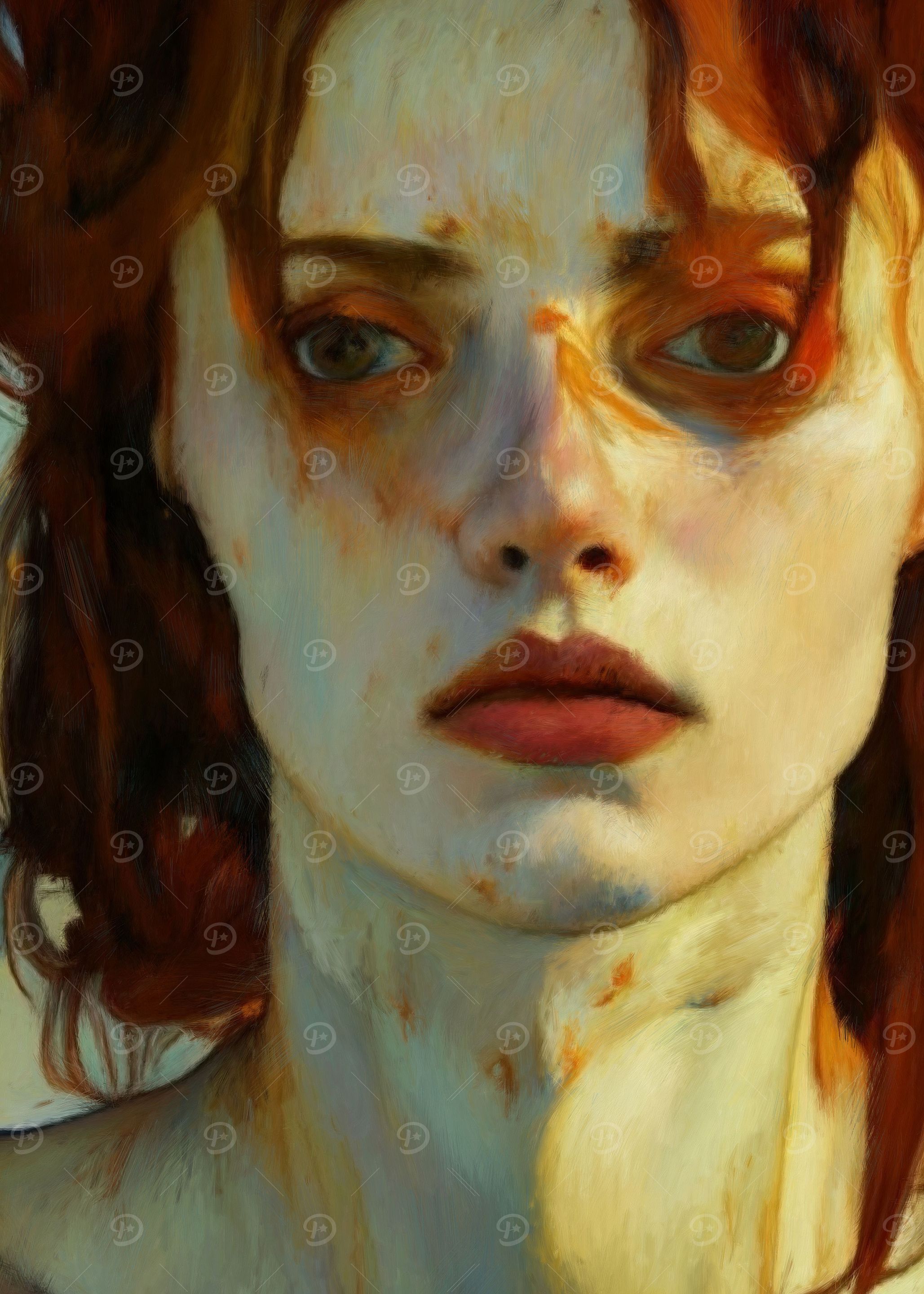 Desperate woman painting