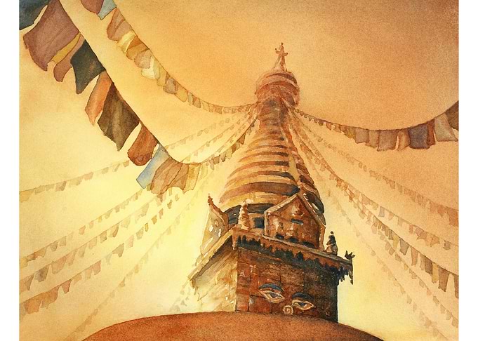 Buddhist temple Nepal art