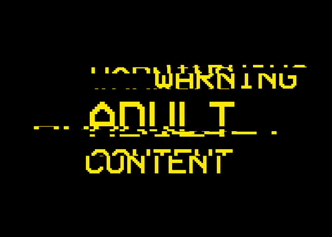Text warning adult content
