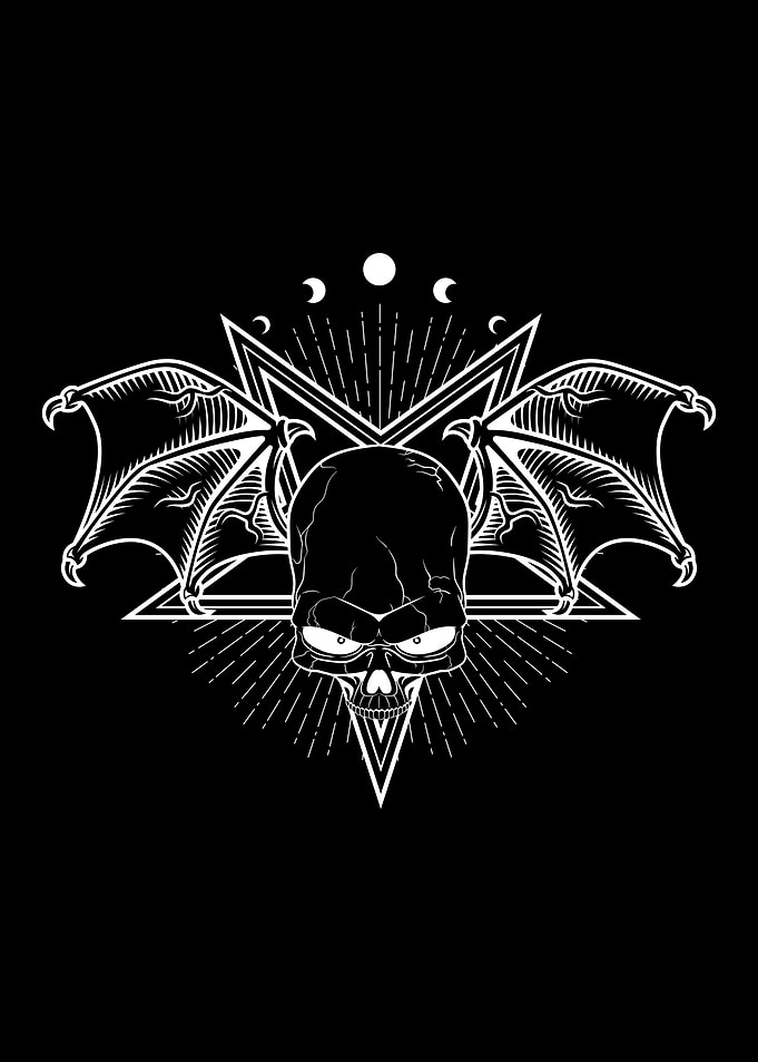 Gothic Skull Pentagram